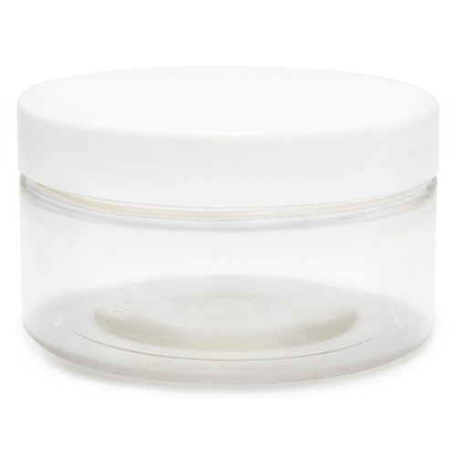 Tarro transparente 100 ml tapa blanca por mayor