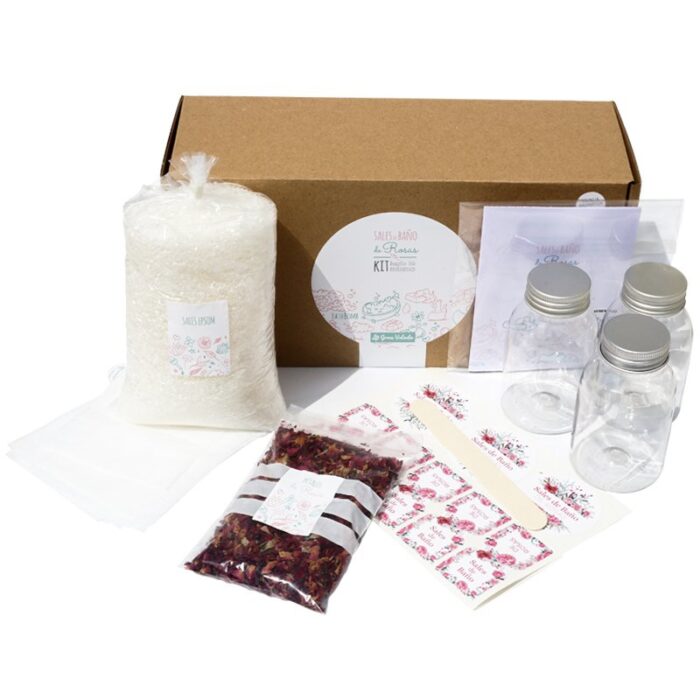 Kit como hacer sales de baño. Materiales e instrucciones