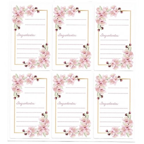 Pegatinas alargadas para escribir ingredientes