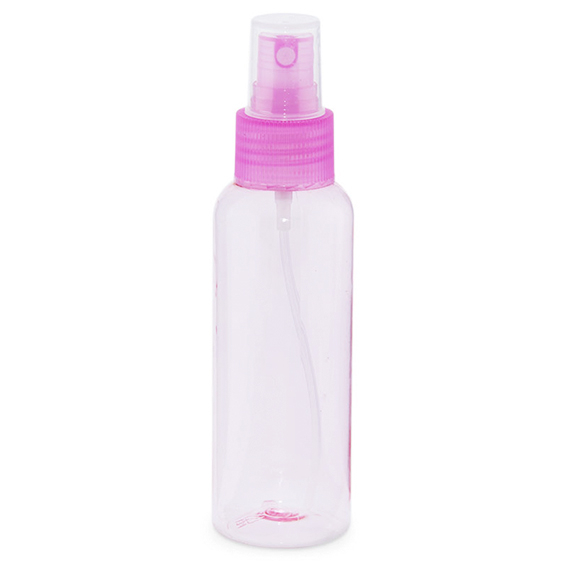 Botella pet rosa 100 ml con pulverizador