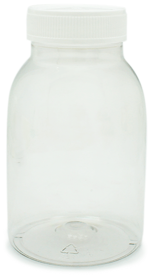 Bote de 250 ml con tapa blanca