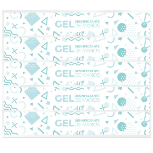 Pegatinas gel desinfectante grandes