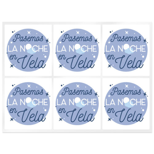 Pegatinas para velas pasemos la noche en vela
