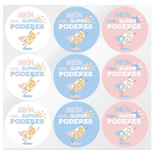 Pegatinas jabon con superpoderes