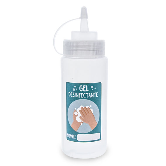 Botella de 250 ml para gel desinfectante tapon biberon