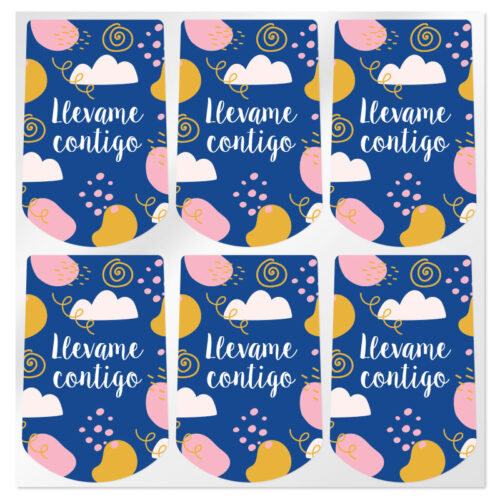 Pegatinas llevame contigo envases para colgar