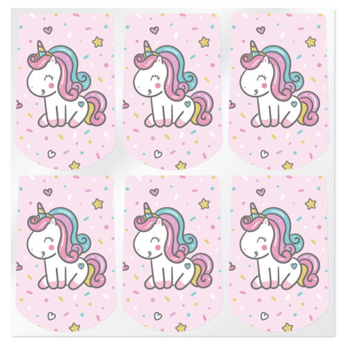 Pegatinas unicornios envases para colgar