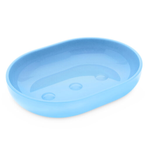 Jabonera azul de plastico