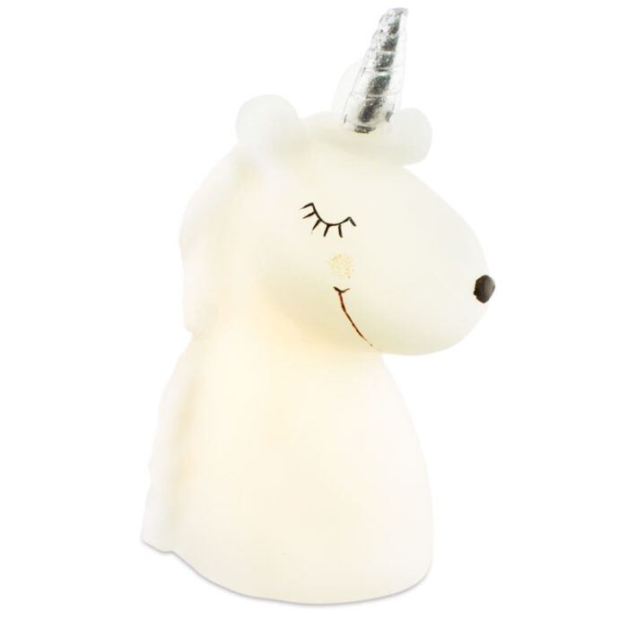 Vela led unicornio blanca