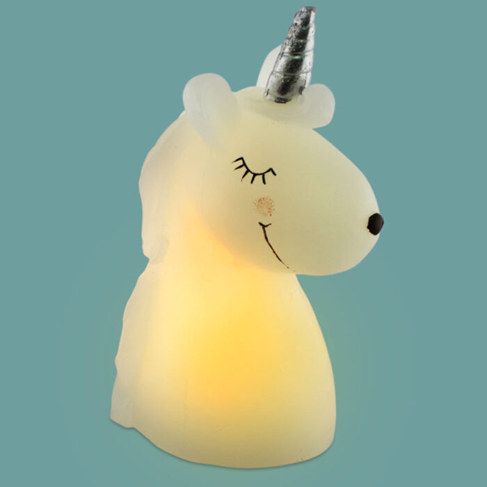 Vela led unicornio blanca con pilas