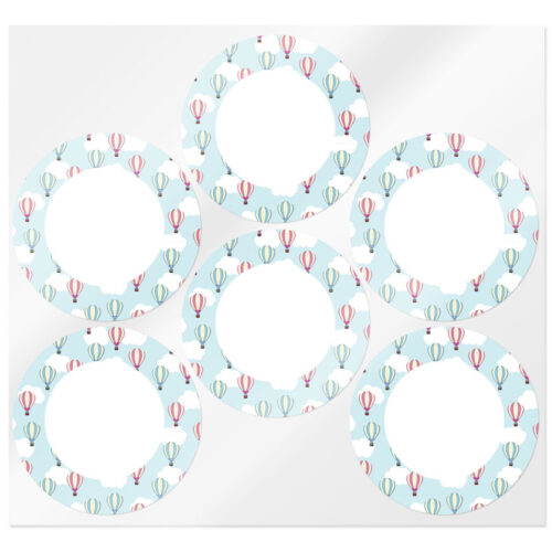 Pegatinas redondas con globos