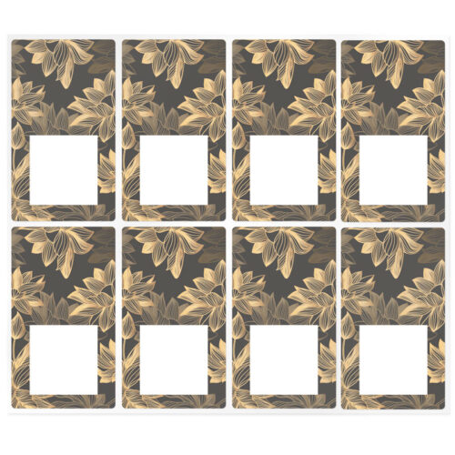 Pegatinas rectangulares flores deluxe