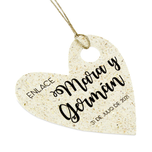 Etiquetas personalizadas para bodas corazon