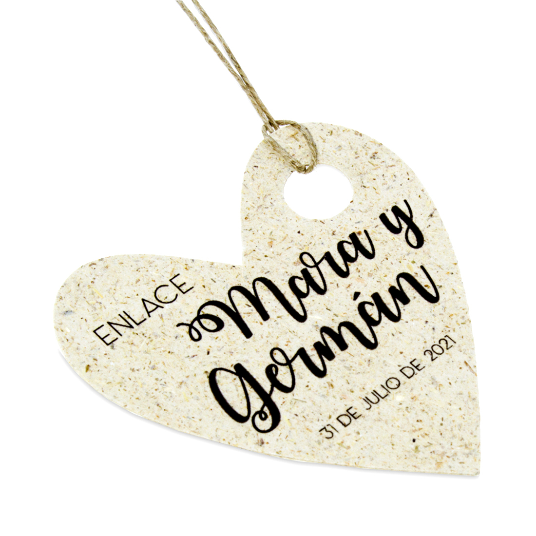 Etiquetas personalizadas para bodas corazon