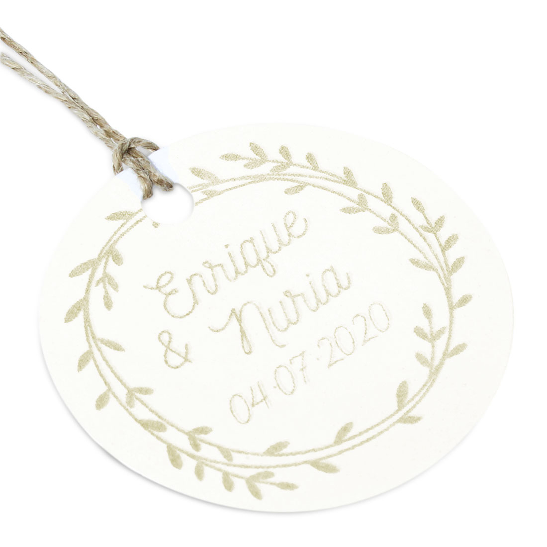 Etiquetas de carton topo personalizadas corona floral