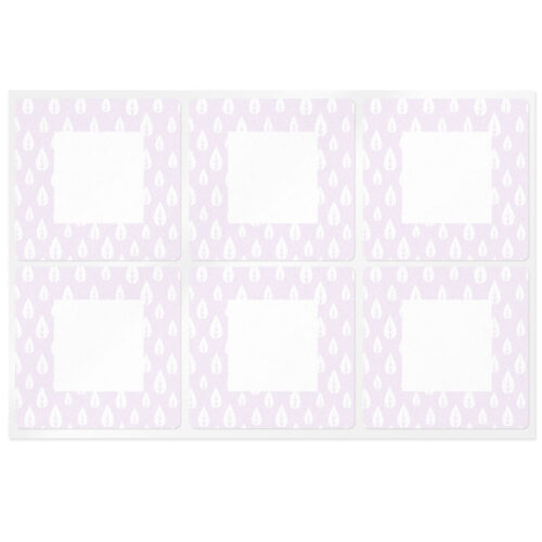 Pegatinas cuadradas lilas con hojas