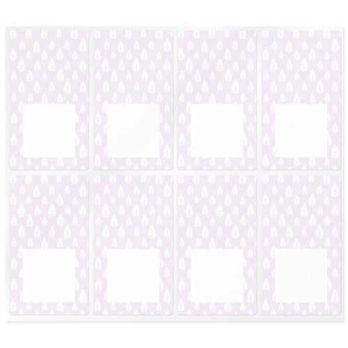 Pegatinas rectangulares lilas con hojas