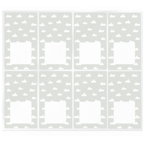 Pegatinas rectangulares con nubes