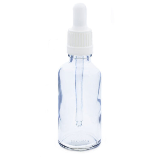 Frasco cristal 50 ml cuentagotas blanco