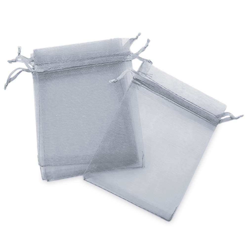 Bolsitas de organza gris perla 9x12 cm