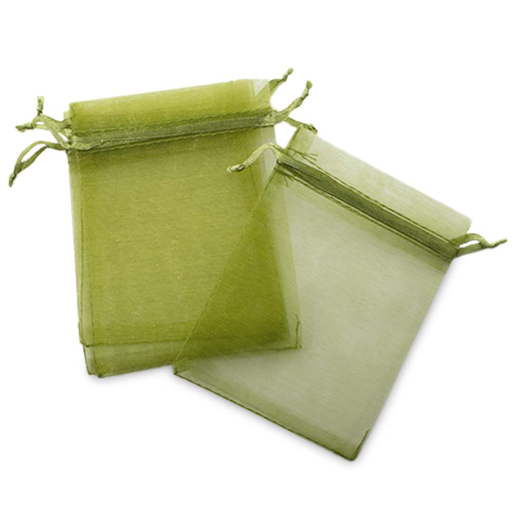 Bolsitas de organza verde oliva 9x12 cm