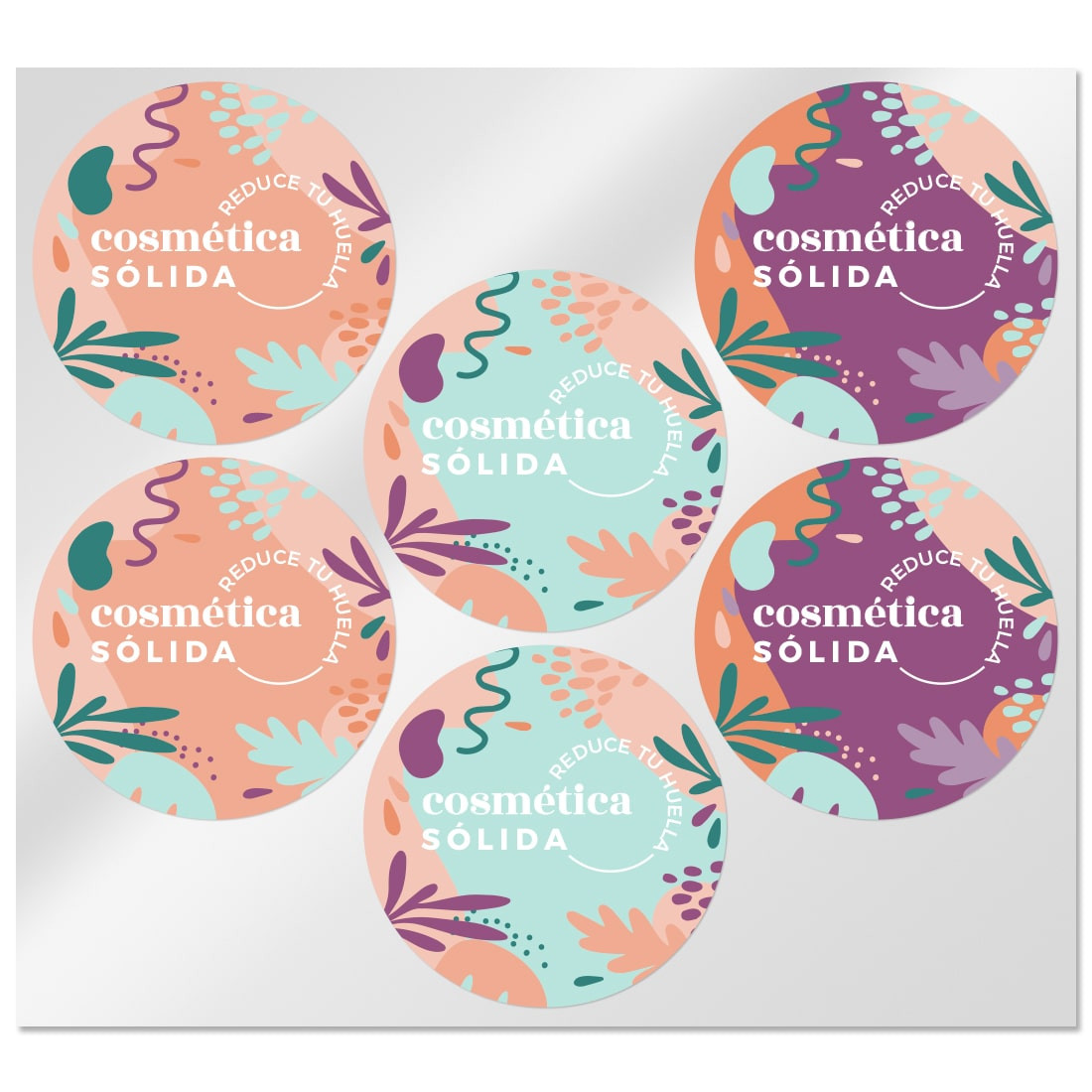 Pegatinas cosmetica solida reduce tu huella - Pegatinas para cosmética sólida "reduce tu huella". Venta online - Etiquetas para