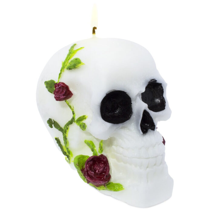 Molde calavera con rosas para hacer velas