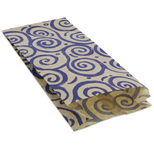 Bolsa de papel kraft estampado azul