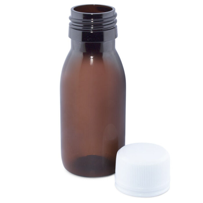 Comprar botella plastico ambar 60 ml tapon rosca precinto por mayor