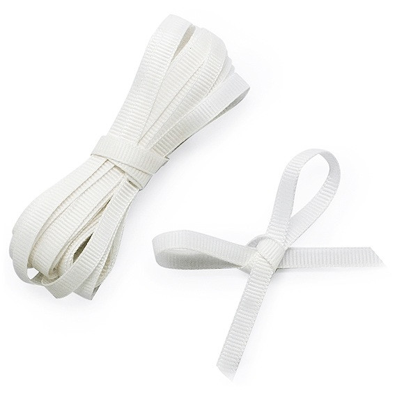 Cinta grosgrain blanca de 1 cm