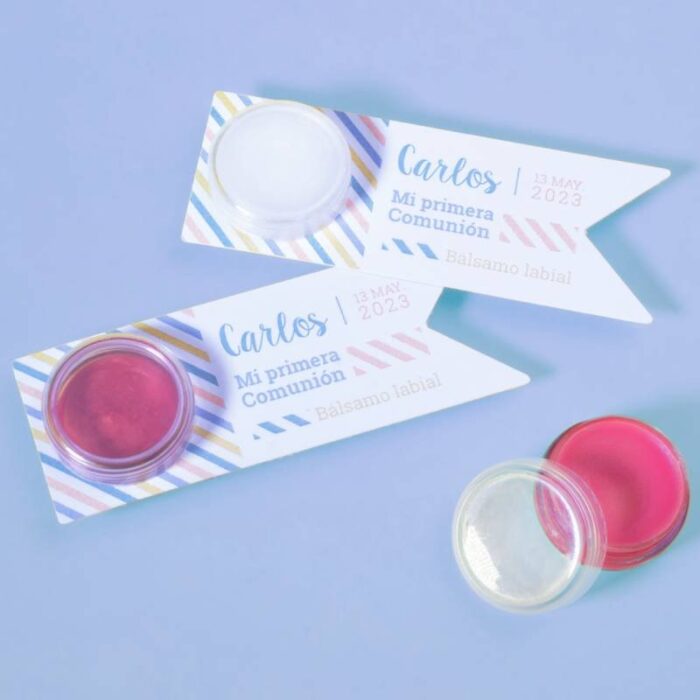 Kit como hacer balsamos labiales para detalles modelo banderin. Materiales e instrucciones