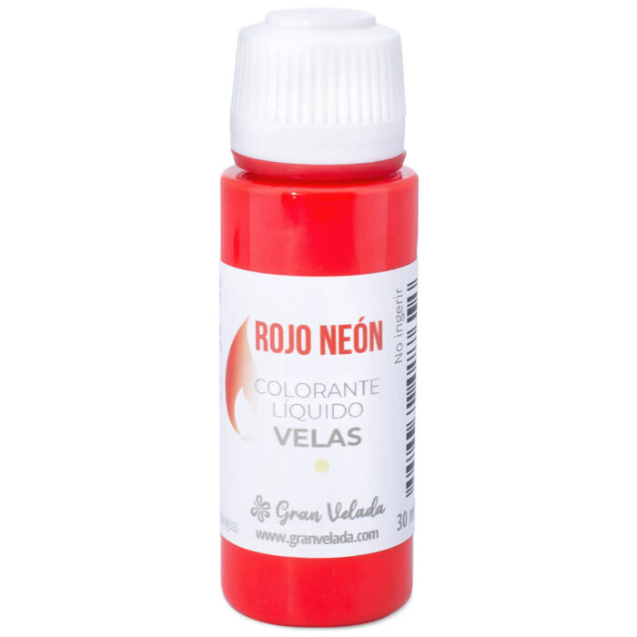 Colorante liquido velas rojo neon