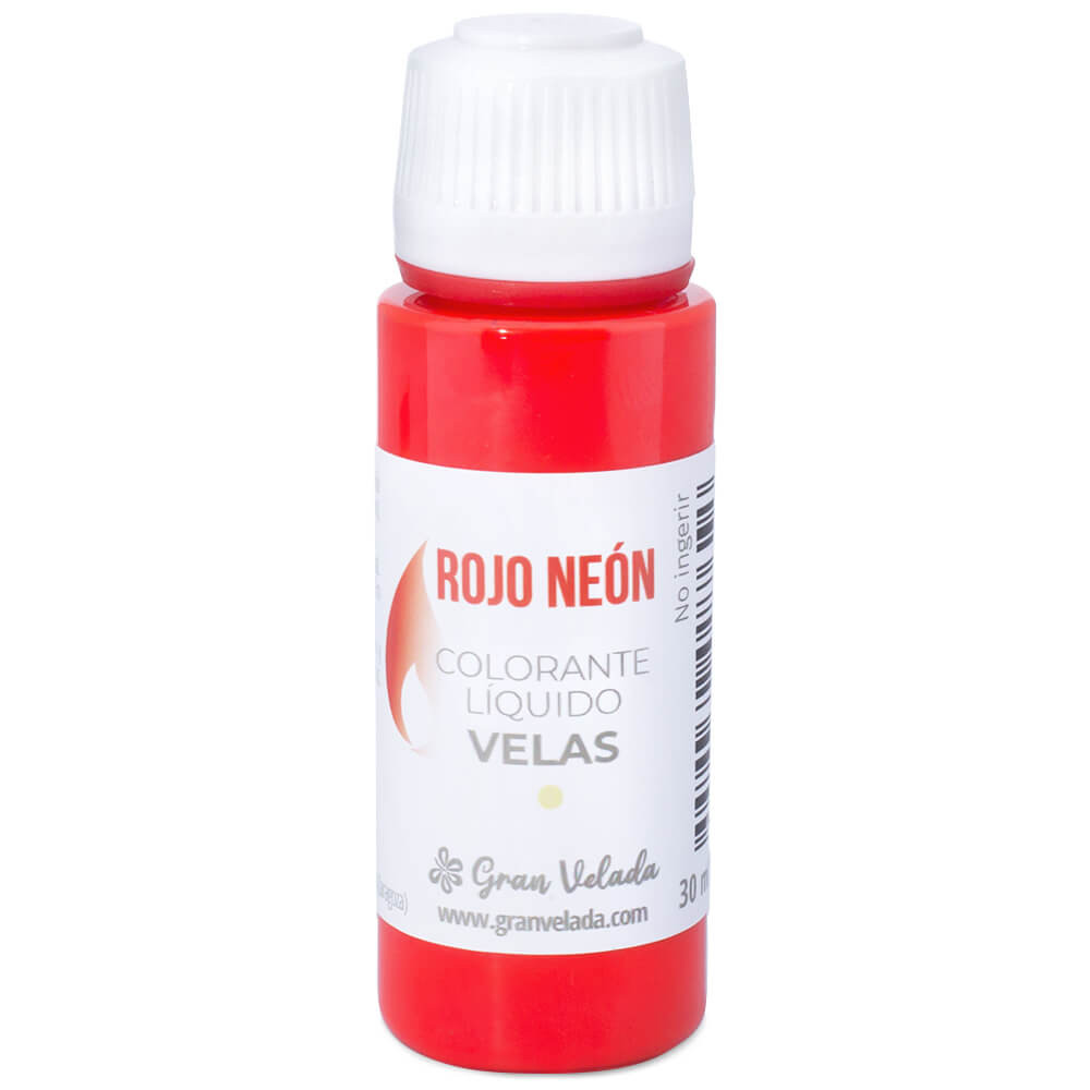 Colorante liquido velas rojo neon