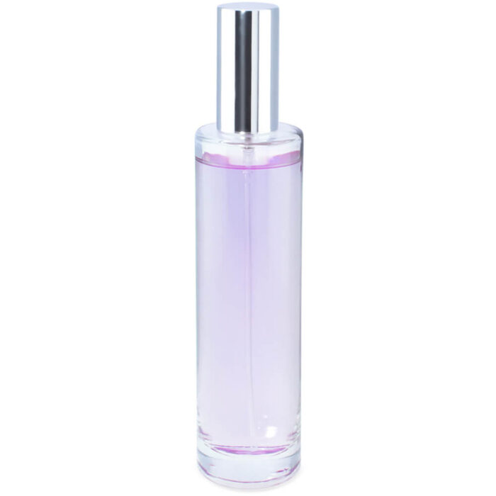 Frasco perfume 100 ml redondo pulverizador plateado