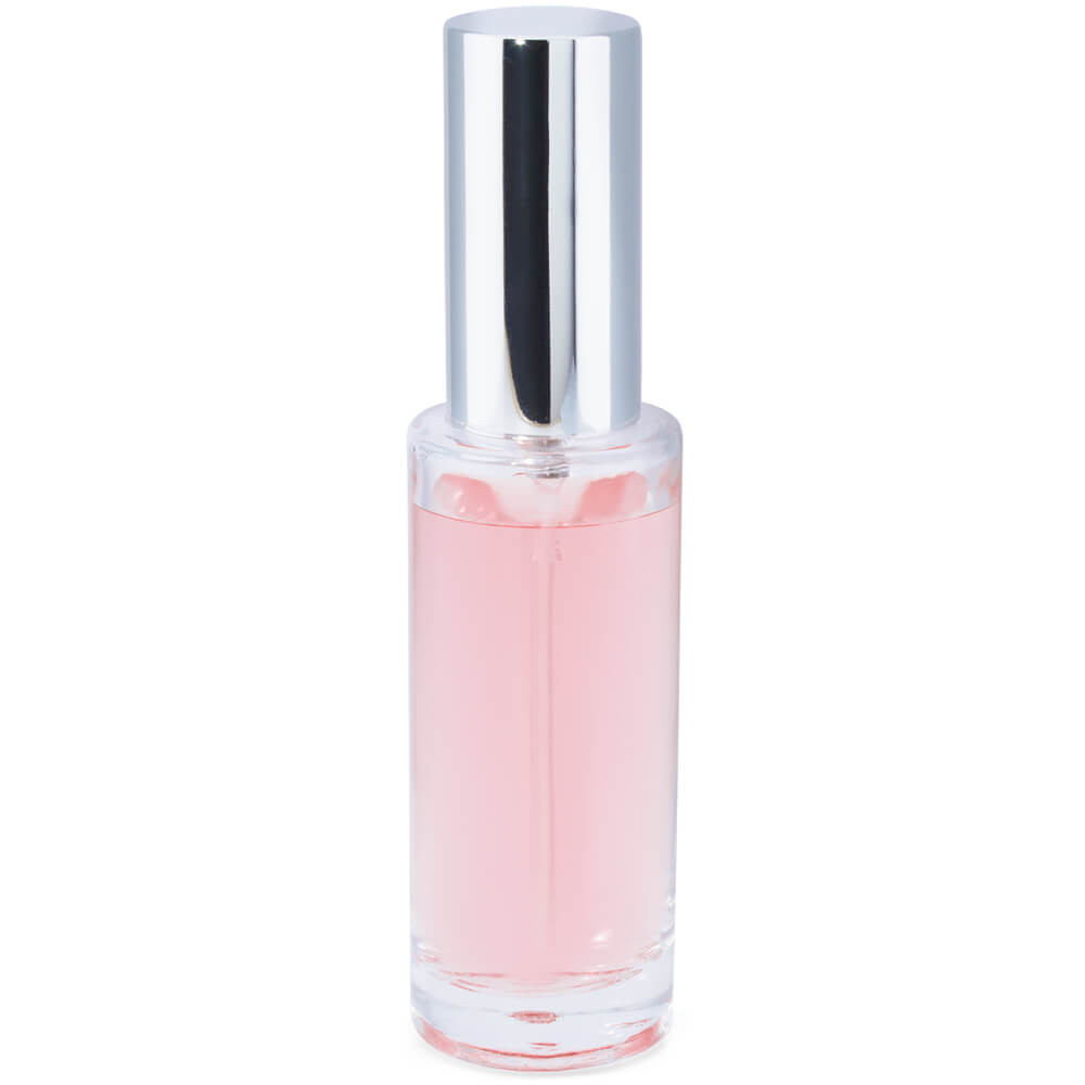 Frasco perfume 30 ml redondo pulverizador plateado