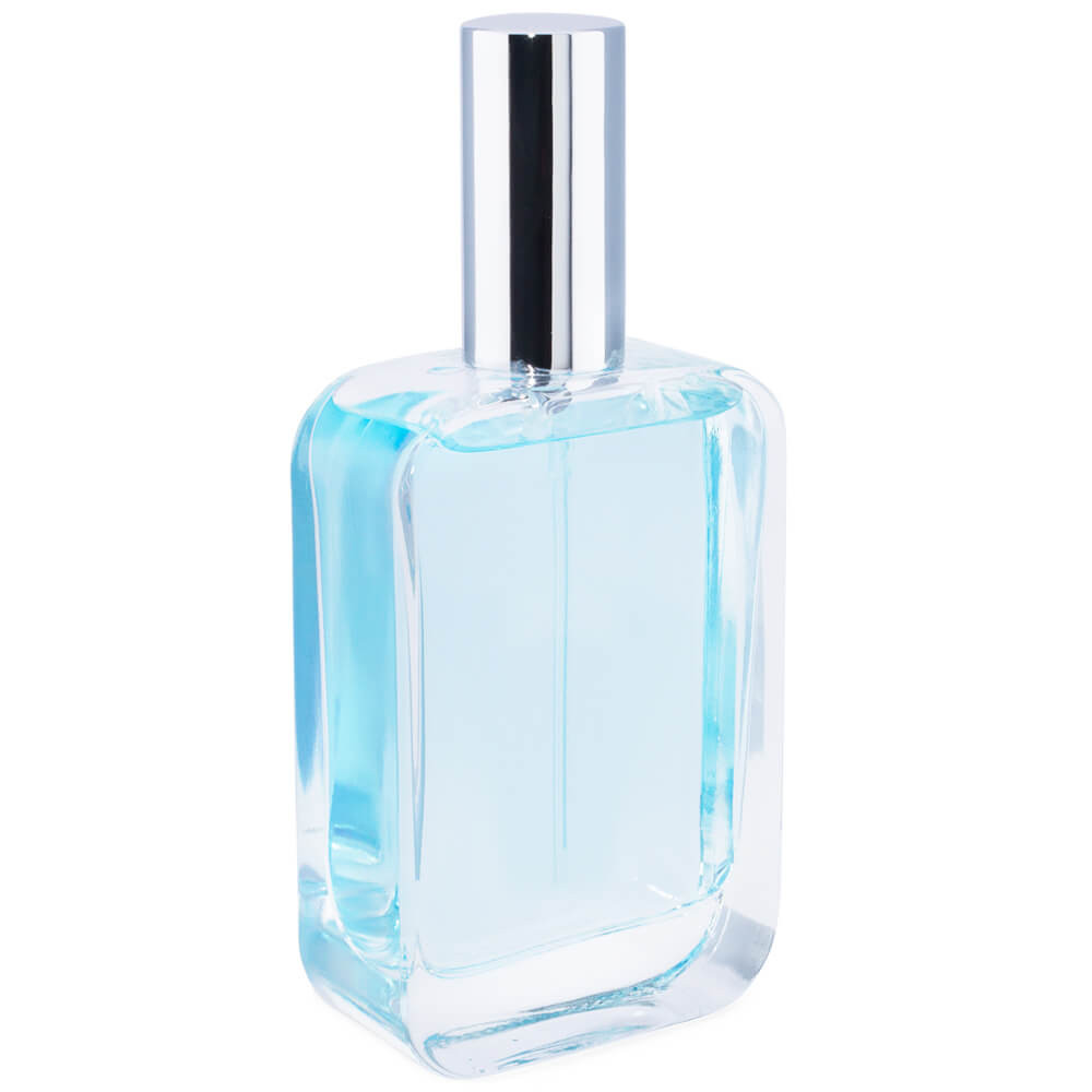 Frasco perfume 100 ml petaca pulverizador plateado