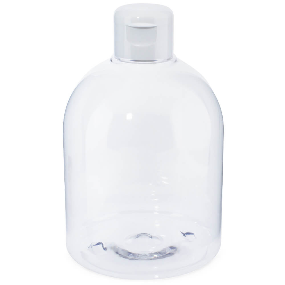 Botella 500 ml PET bombe tapon bisagra blanco