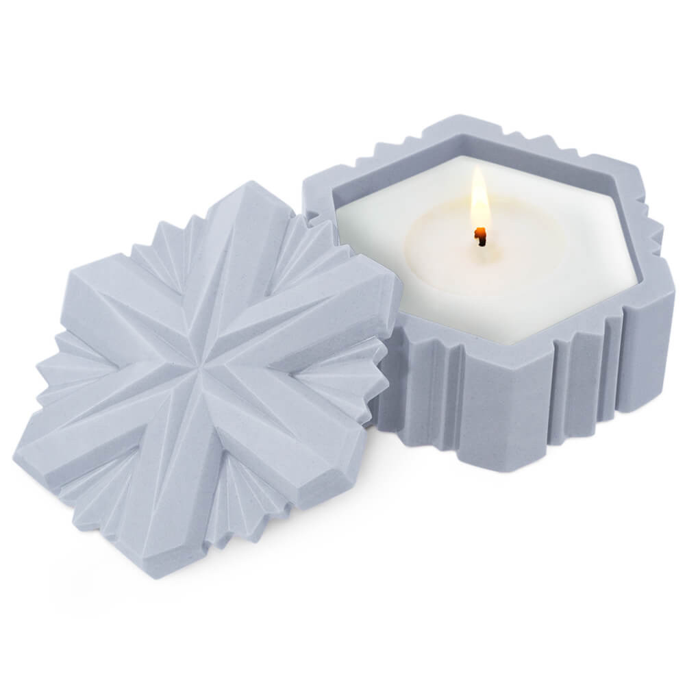 Molde estrella diamond recipiente con tapa para velas