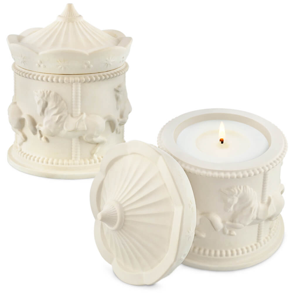 Molde carrusel recipiente con tapa para velas