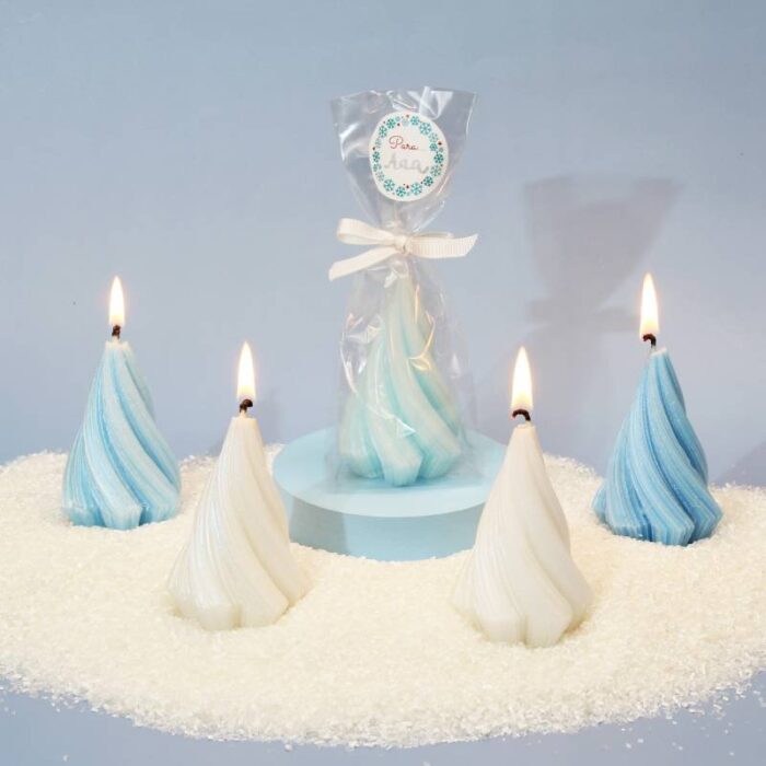 Kit como hacer 8 velas frozen de Navidad. Materiales e instrucciones