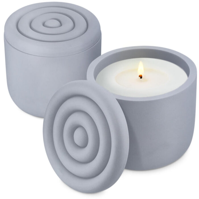 Molde recipiente swirl con tapa para velas