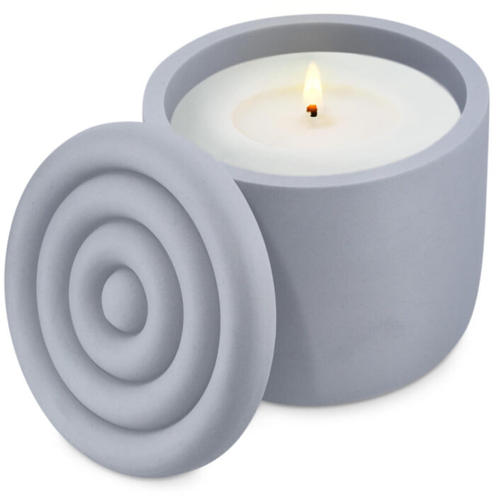 Molde silicona para hacer recipiente swirl con tapa para velas