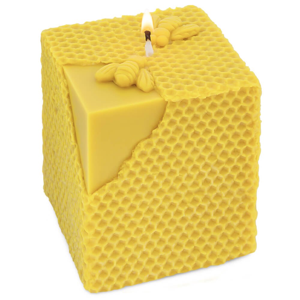 Molde vela panal con abejas 8x8x10 cm