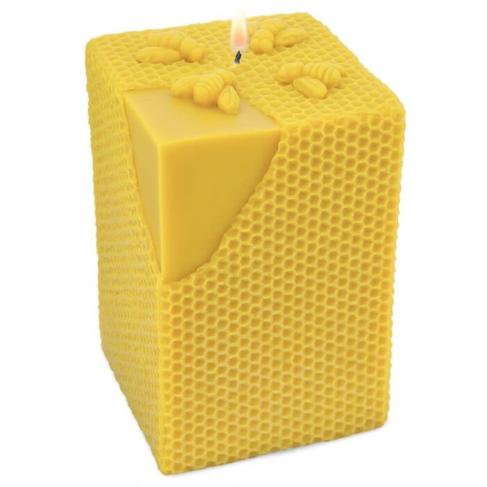 Molde vela panal con abejas 10x10x15 cm