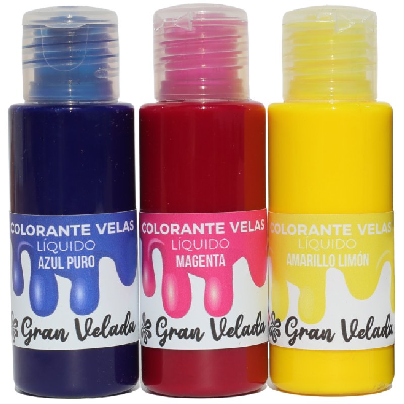 Pack ahorro colorante liquido para velas - Colores primarios