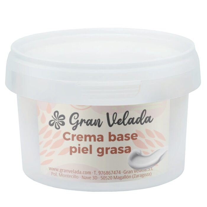 Crema base para piel grasa en envase de 250 cc