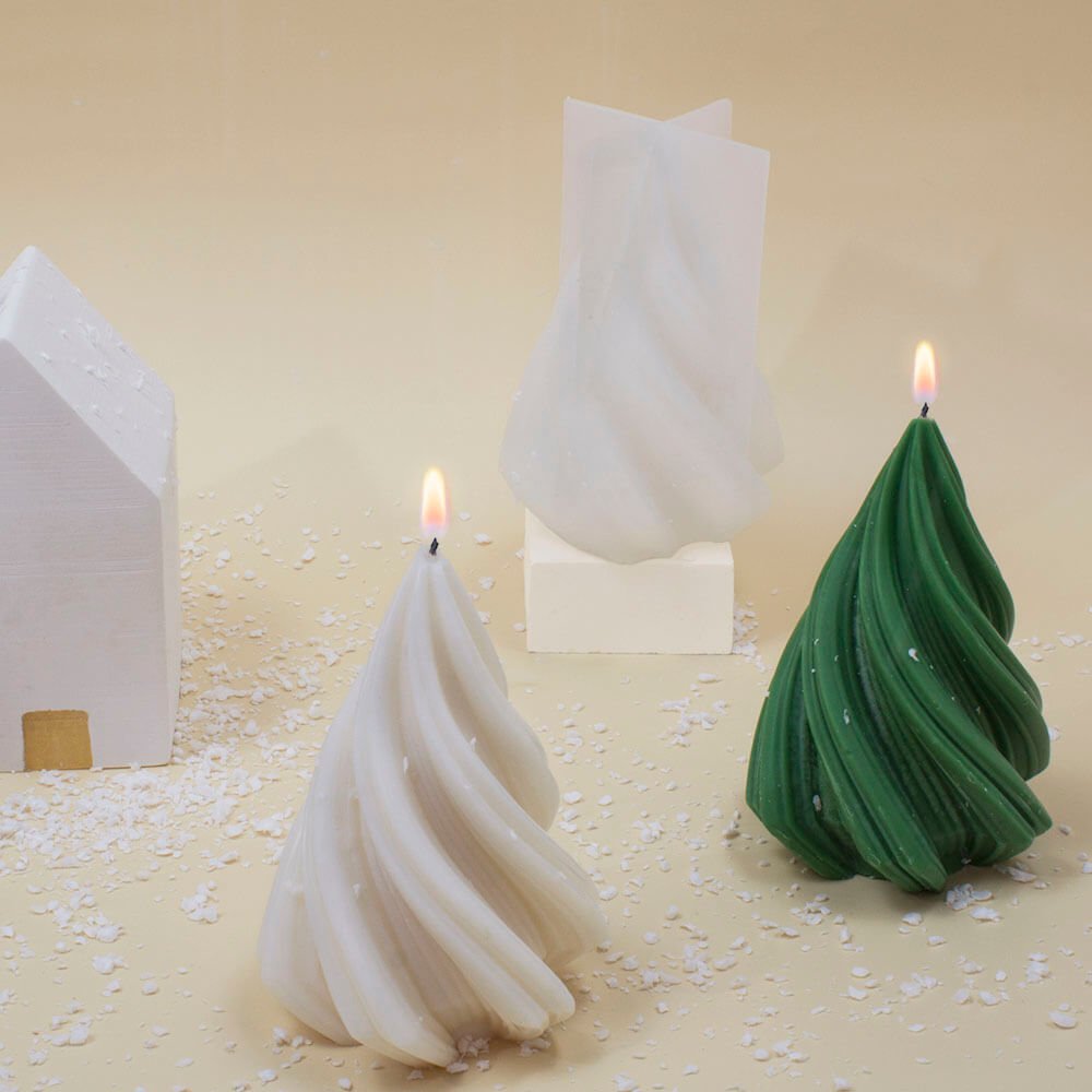 Kit como hacer 2 velas de abeto de Navidad grande. Materiales e instrucciones