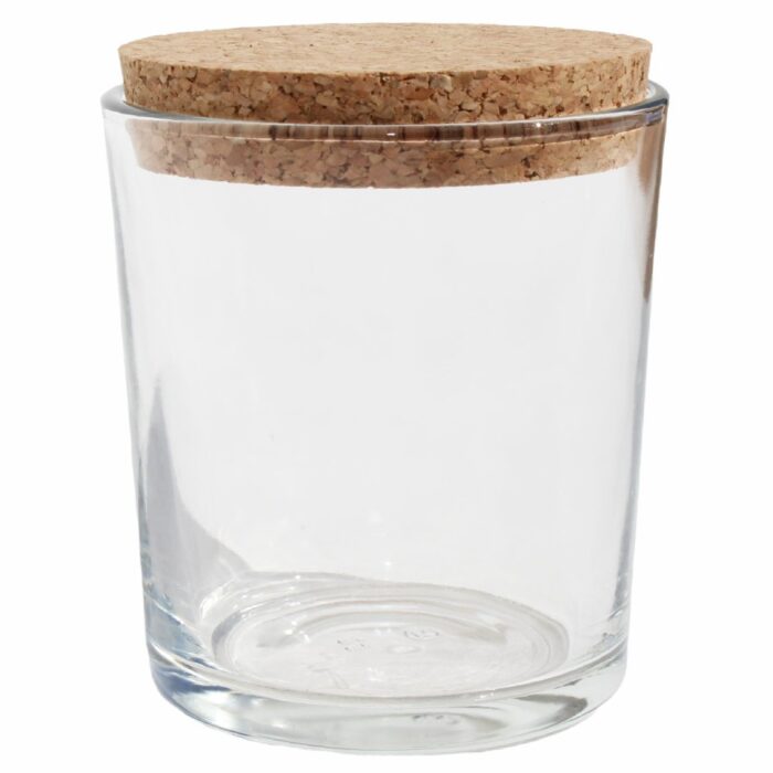 Vaso 260 ml marbella con tapa de corcho para velas