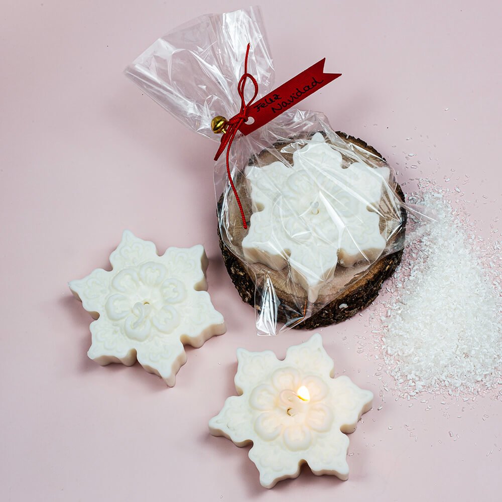 Kit como hacer velas estrella de hielo navidad. Materiales e instrucciones