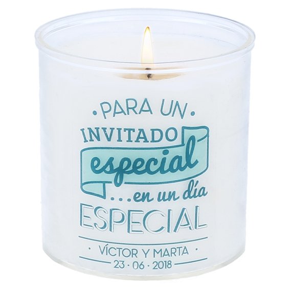 Velas personalizables para invitados